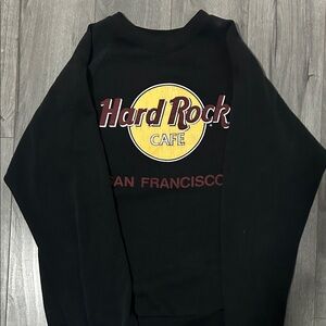 Vintage Hard Rock Cafe Black and Yellow Crewneck Sweater